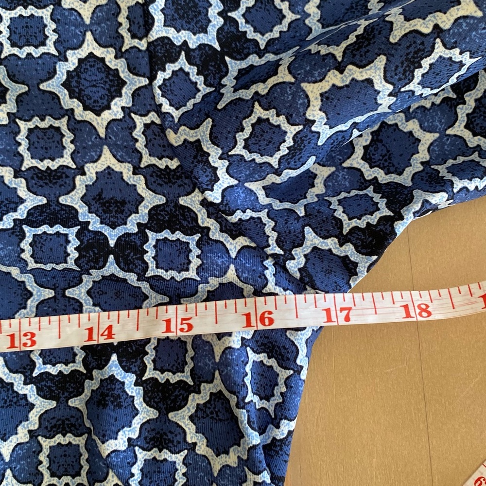 J. McLaughlin Navy Hexagon Pattern Long-Sleeve Mini Dress Size XS Stretch Beach - Picture 10 of 11